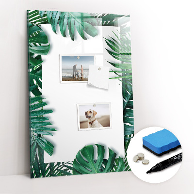 Glazen magneetbord met decoratieve print Monstera Frame