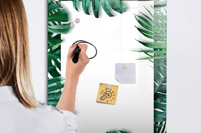 Glazen magneetbord met decoratieve print Monstera Frame
