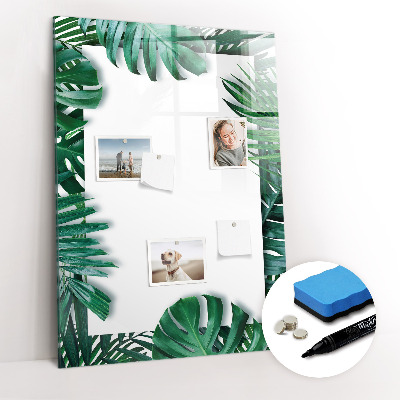 Glazen magneetbord met decoratieve print Monstera Frame