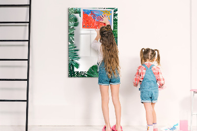 Glazen magneetbord met decoratieve print Monstera Frame