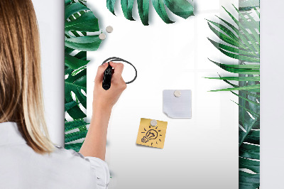 Glazen magneetbord met decoratieve print Monstera Frame