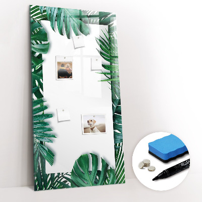 Glazen magneetbord met decoratieve print Monstera Frame
