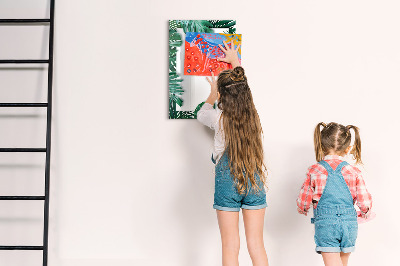Glazen magneetbord met decoratieve print Monstera Frame