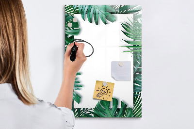 Glazen magneetbord met decoratieve print Monstera Frame