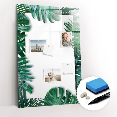 Glazen magneetbord met decoratieve print Monstera Frame