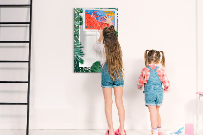 Glazen magneetbord met decoratieve print Monstera Frame