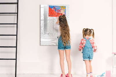 Magnetisch memobord van glas voor aan de muur Grijze lijnen