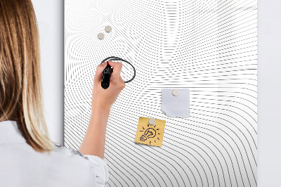 Magnetisch memobord van glas voor aan de muur Grijze lijnen
