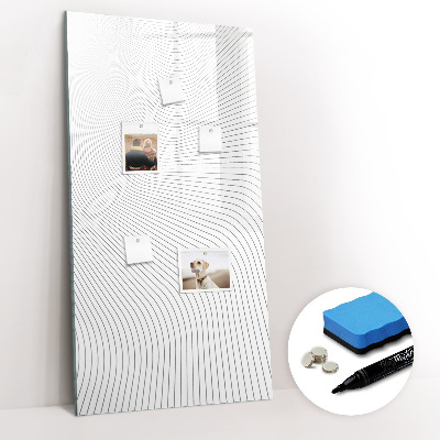 Magnetisch memobord van glas voor aan de muur Grijze lijnen