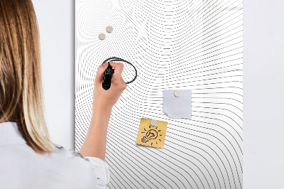 Magnetisch memobord van glas voor aan de muur Grijze lijnen