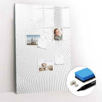Magnetisch memobord van glas voor aan de muur Grijze lijnen