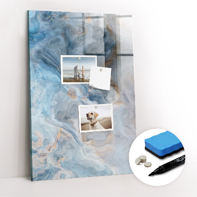 Wandbord van glas magnetisch en uitwisbaar Marmerpatroon