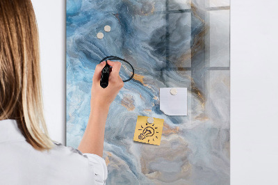 Wandbord van glas magnetisch en uitwisbaar Marmerpatroon