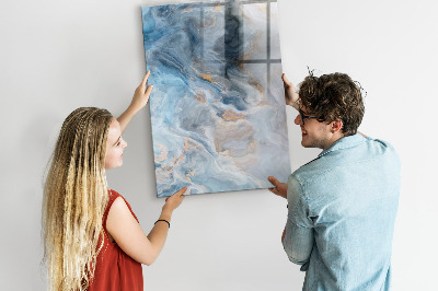 Wandbord van glas magnetisch en uitwisbaar Marmerpatroon