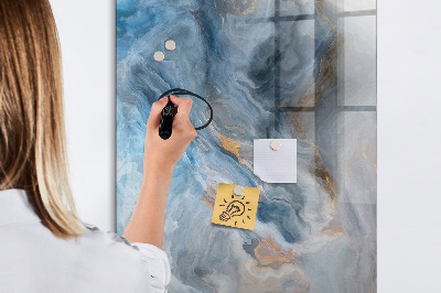 Wandbord van glas magnetisch en uitwisbaar Marmerpatroon