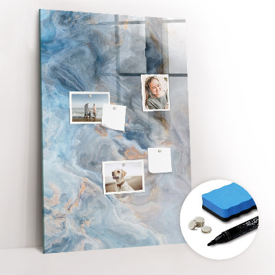 Wandbord van glas magnetisch en uitwisbaar Marmerpatroon