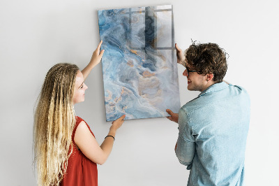 Wandbord van glas magnetisch en uitwisbaar Marmerpatroon