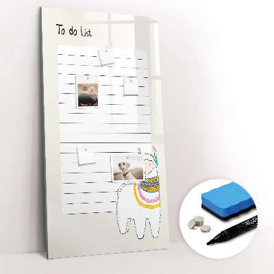 Glazen magneetbord met decoratieve print Takenlijst