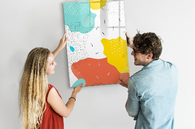 Wandbord van glas magnetisch en uitwisbaar Kleurrijke krabbels