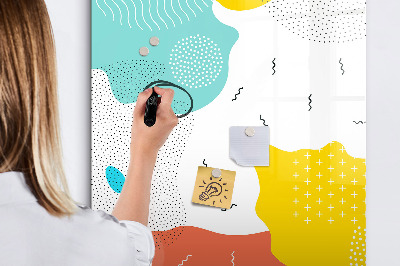 Wandbord van glas magnetisch en uitwisbaar Kleurrijke krabbels