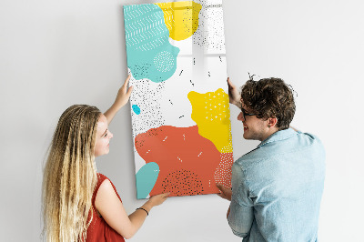 Wandbord van glas magnetisch en uitwisbaar Kleurrijke krabbels