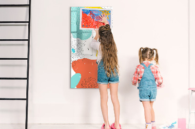 Wandbord van glas magnetisch en uitwisbaar Kleurrijke krabbels