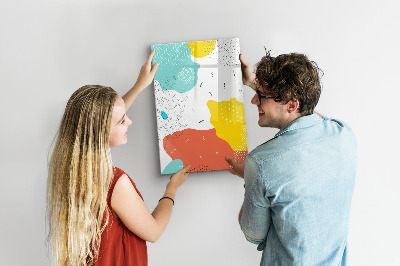 Wandbord van glas magnetisch en uitwisbaar Kleurrijke krabbels