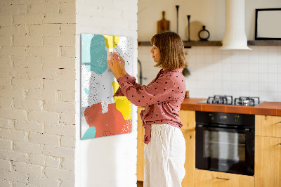 Wandbord van glas magnetisch en uitwisbaar Kleurrijke krabbels