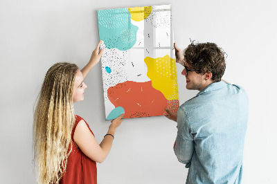 Wandbord van glas magnetisch en uitwisbaar Kleurrijke krabbels