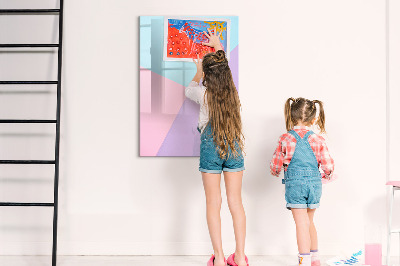 Glazen magneetbord met decoratieve print Pastelpatroon
