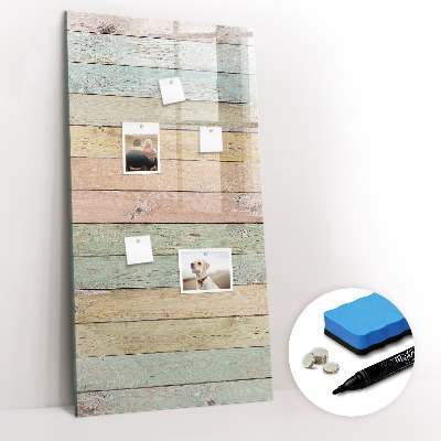 Glazen magneetbord met decoratieve print Pastelborden