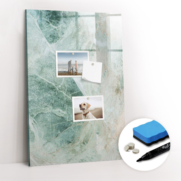 Wandbord van glas magnetisch en uitwisbaar Steenmarmer