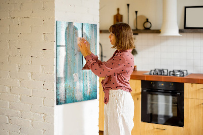 Wandbord van glas magnetisch en uitwisbaar Vintage hout
