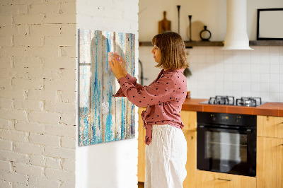 Magnetisch memobord van glas voor aan de muur Verouderd hout