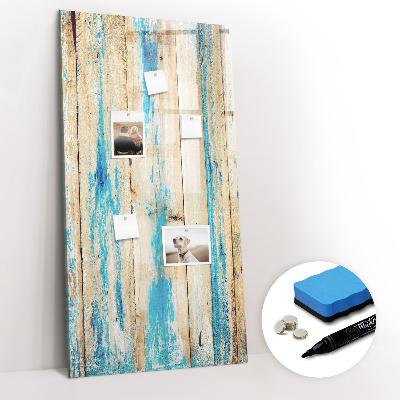 Magnetisch memobord van glas voor aan de muur Verouderd hout
