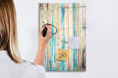 Magnetisch memobord van glas voor aan de muur Verouderd hout