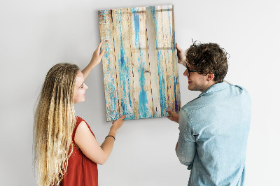 Magnetisch memobord van glas voor aan de muur Verouderd hout