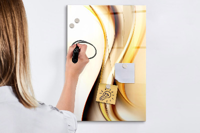Glazen magneetbord met decoratieve print De gouden golf van abstractie