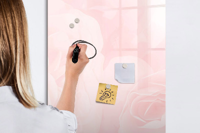 Wandbord van glas magnetisch en uitwisbaar Rozenbloemen