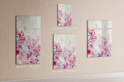 Magnetisch memobord van glas voor aan de muur Lentebloemen