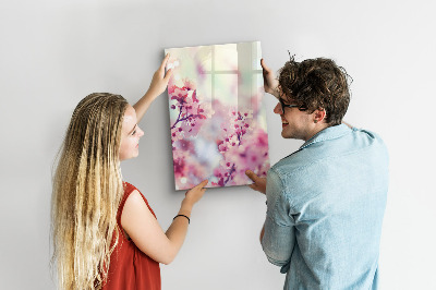 Magnetisch memobord van glas voor aan de muur Lentebloemen