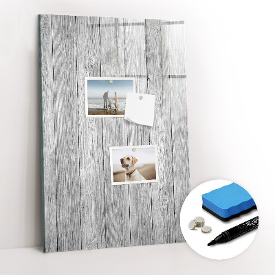 Magnetisch memobord van glas voor aan de muur Houten planken