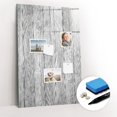 Magnetisch memobord van glas voor aan de muur Houten planken