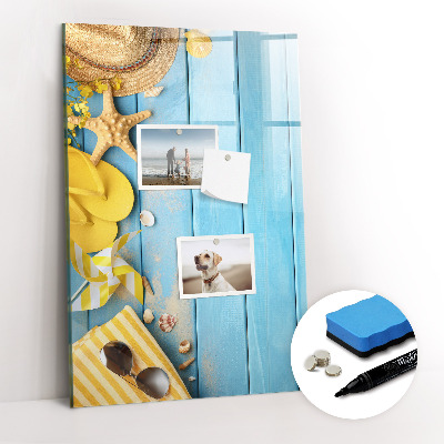 Wandbord van glas magnetisch en uitwisbaar Strandaccessoires
