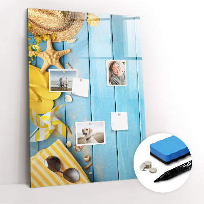 Wandbord van glas magnetisch en uitwisbaar Strandaccessoires