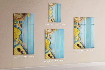 Wandbord van glas magnetisch en uitwisbaar Strandaccessoires