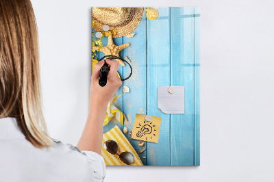 Wandbord van glas magnetisch en uitwisbaar Strandaccessoires