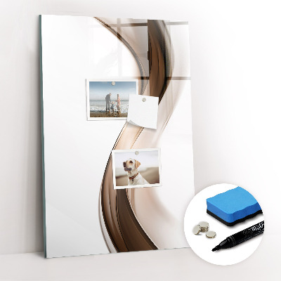 Glazen magneetbord met decoratieve print Golfabstractie