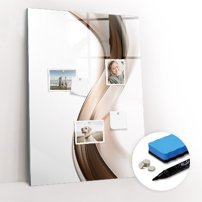 Glazen magneetbord met decoratieve print Golfabstractie