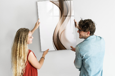 Glazen magneetbord met decoratieve print Golfabstractie